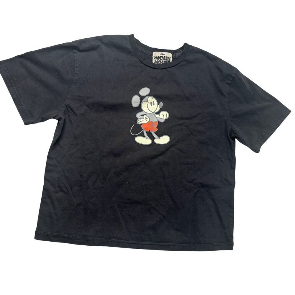 Minimalist Mickey Mouse Tee Black Streetwear Graphic Shirt Boxy Fit